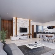 Elegant Midday Blue Livingroom Concept